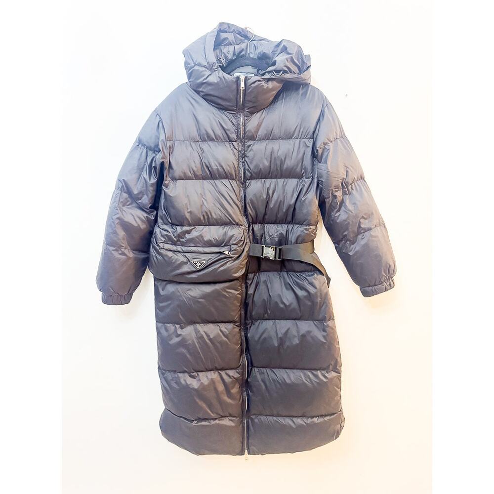 Prada Milano Women's Long Puffer Quilted Jacket ACU1 2014 558 Size L